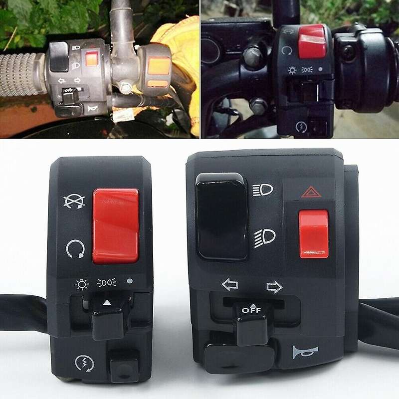 7/8 Inch 22mm ATV Motorcycle Handlebar Control Switches Left Right for Horn Button Turn Signal Fog