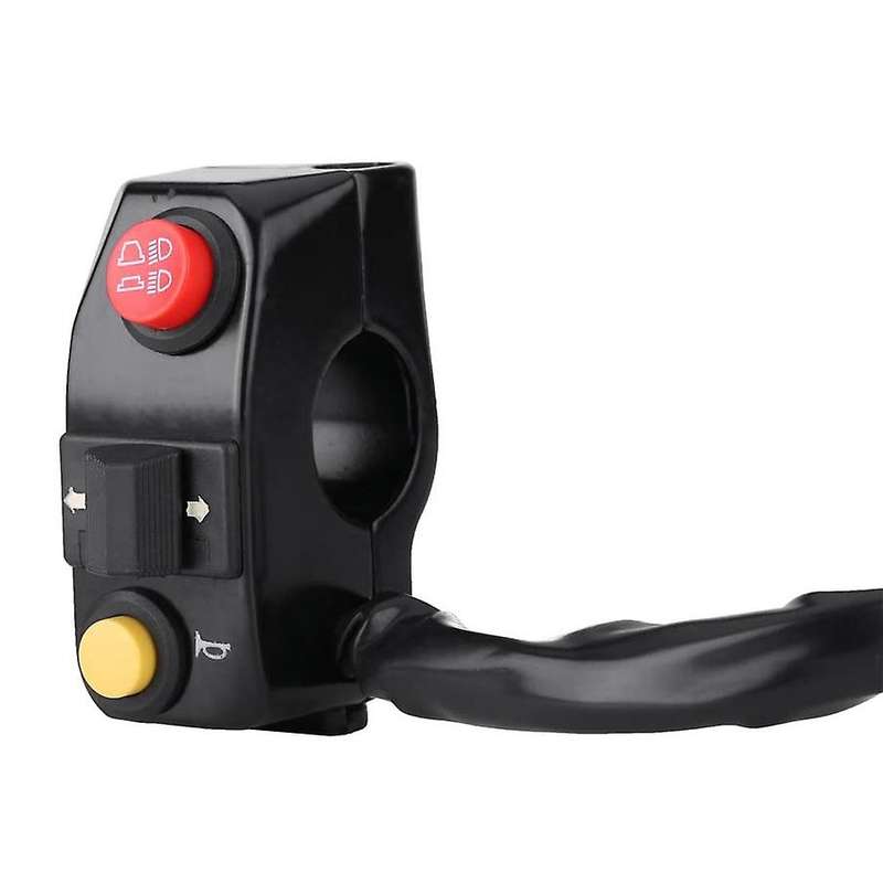 7/8inch 22MM Motorcycle Handlebar Switches with Horn Turn Signal High Low Beam Control-Black