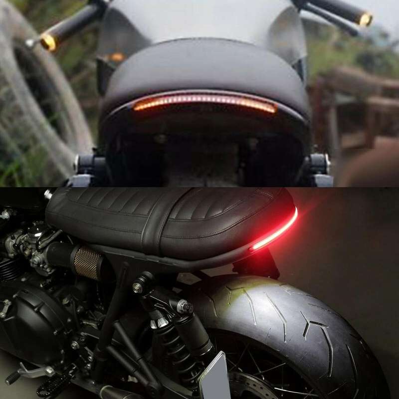 7/8 Inch Motorcycle Cafe Rear Seat Frame Hoop Loop LED Brake Turn Tail Light Universal Modified