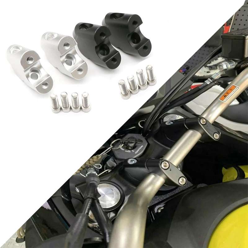7/8Inch Motorcycle Handlebar Riser Drag Handle Bar Clamp Extend Adapter for V-STROM DL250 DL650 DL10