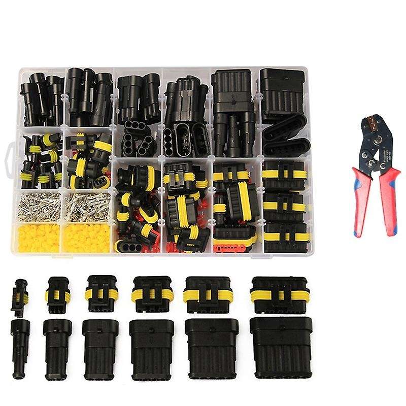 708Pcs Waterproof Car Connector Terminal Block HID Lamp Wiring Harness Connector and SN-48B Crimping