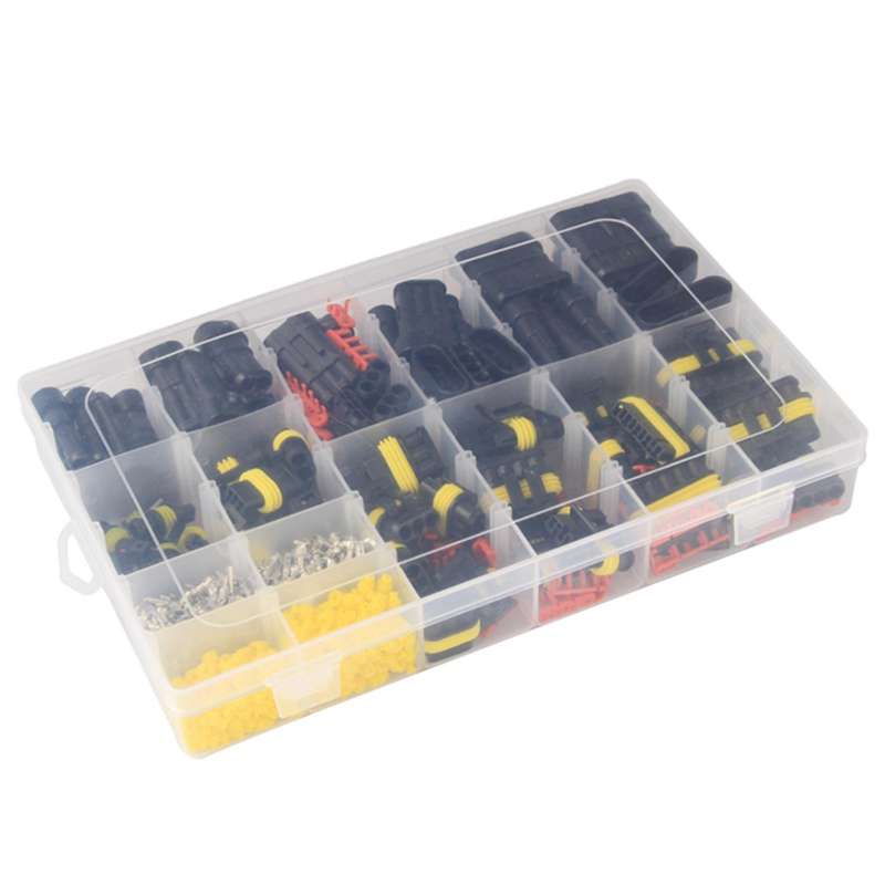 708Pcs Car Waterproof Connector Kit HID Lamp Harness Plug 1/2/3/4/5/6 Pin Truck Harness Plug