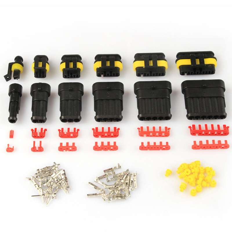 708Pcs Car Waterproof Connector Kit HID Lamp Harness Plug 1/2/3/4/5/6 Pin Truck Harness Plug
