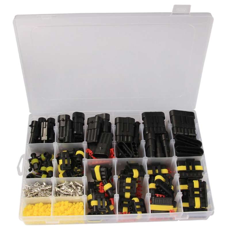 708Pcs Car Waterproof Connector Kit HID Lamp Harness Plug 1/2/3/4/5/6 Pin Truck Harness Plug