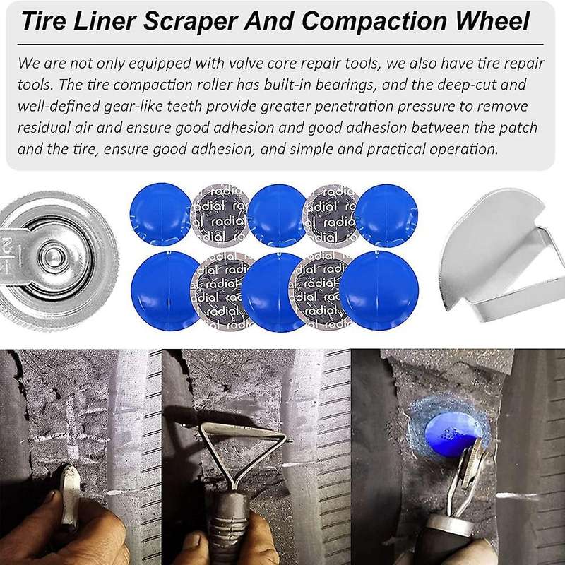 70pcs Tire Kit Heavy Duty,car Tire Pressure Wheel Film Repair Kit Tire Repair Tool Tire Repair Tool
