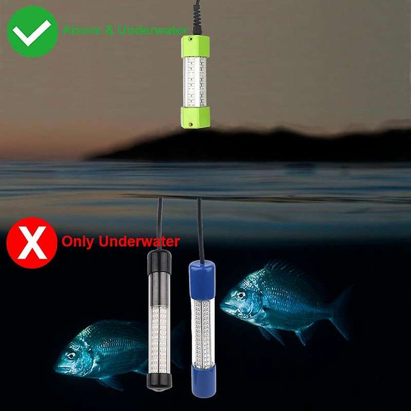 70W DC 12V LED Fishing Light 108 LED Bait Submersible Fishing Light Underwater Crappie Lure Green Ni