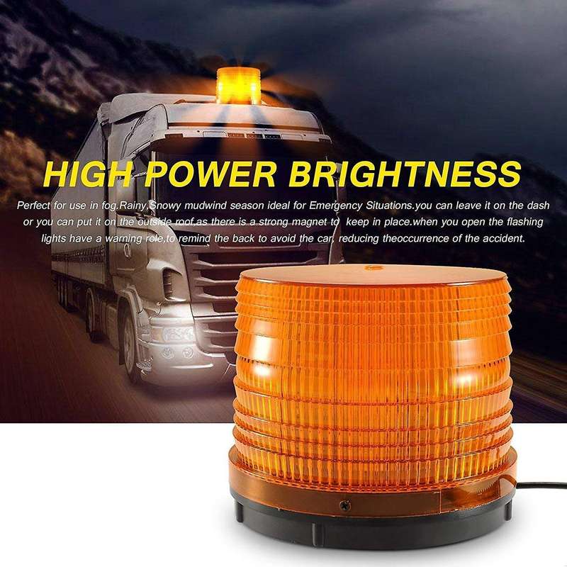 72 LED Strobe Light Amber Warning Lights Super Bright Emergency Warning Flash Beacon Light with 12V