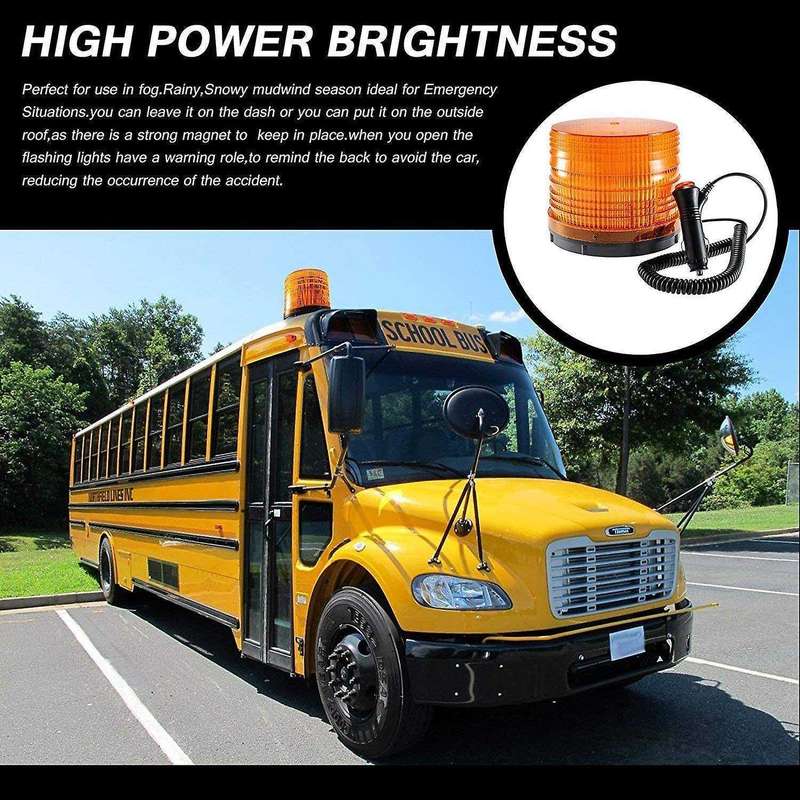 72 LED Strobe Light Amber Warning Lights Super Bright Emergency Warning Flash Beacon Light with 12V
