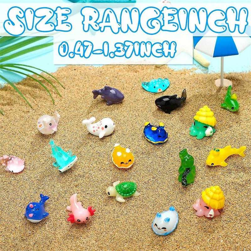 72 Pcs Resin Ocean Animal Figurines Ornaments Miniature Ocean Animals Mini Resin Figures Aquarium Or