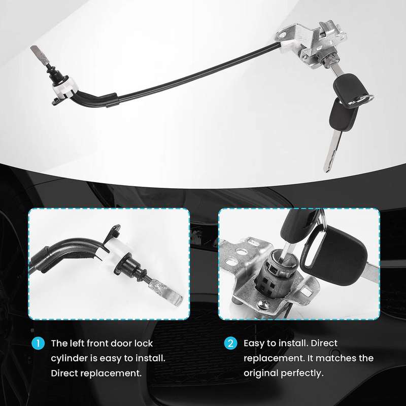 72185--a01 Car Front Left Driver Door Lock Cylinder Cable with 2 Keys Fit for 4 Doors 2006-2011