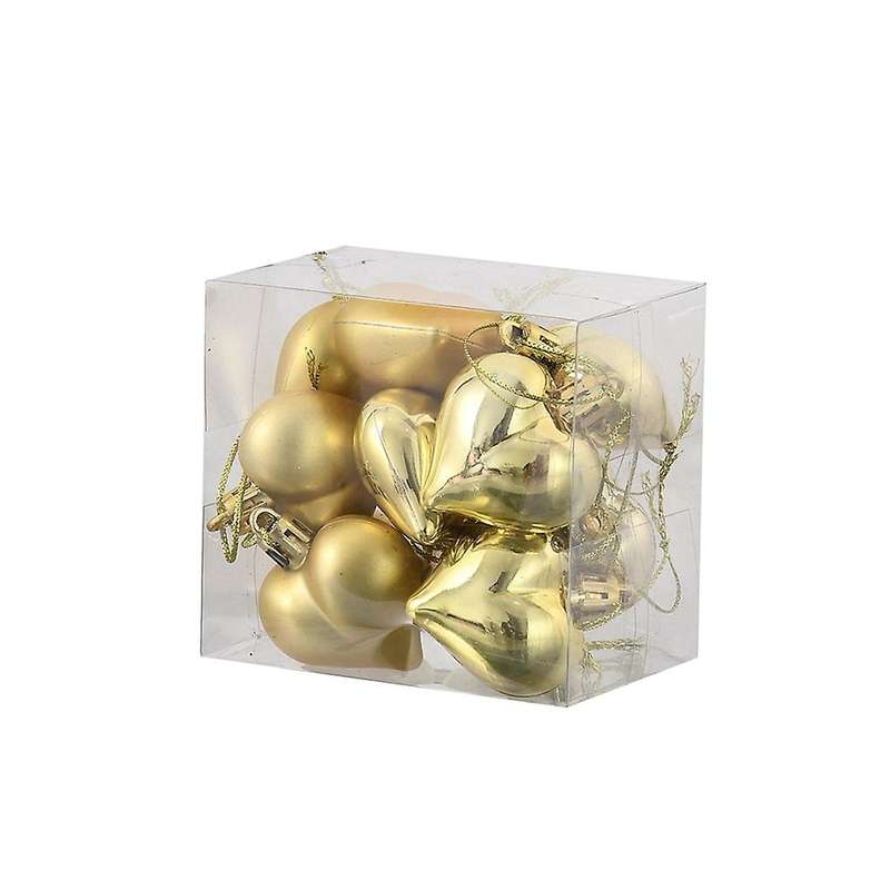 72pcs Christmas Decoration Balls, Heart Charms Christmas Party Decoration Home Decor
