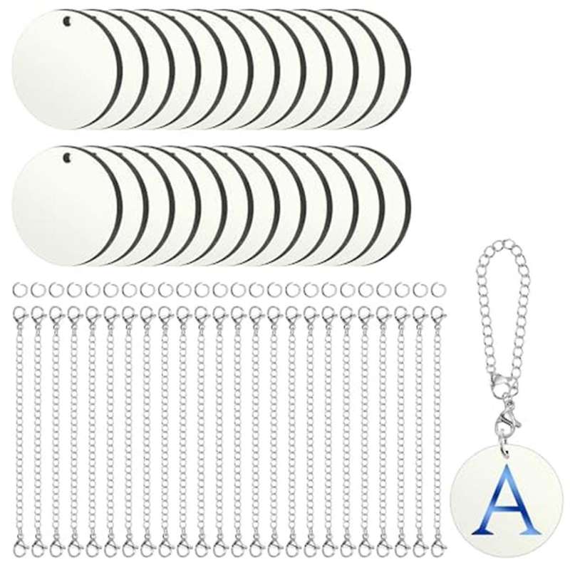 72PCS Sublimation Charm Accessories for Cup Name ID Charm for Tumbler Cup MDF Single Side Sublimati