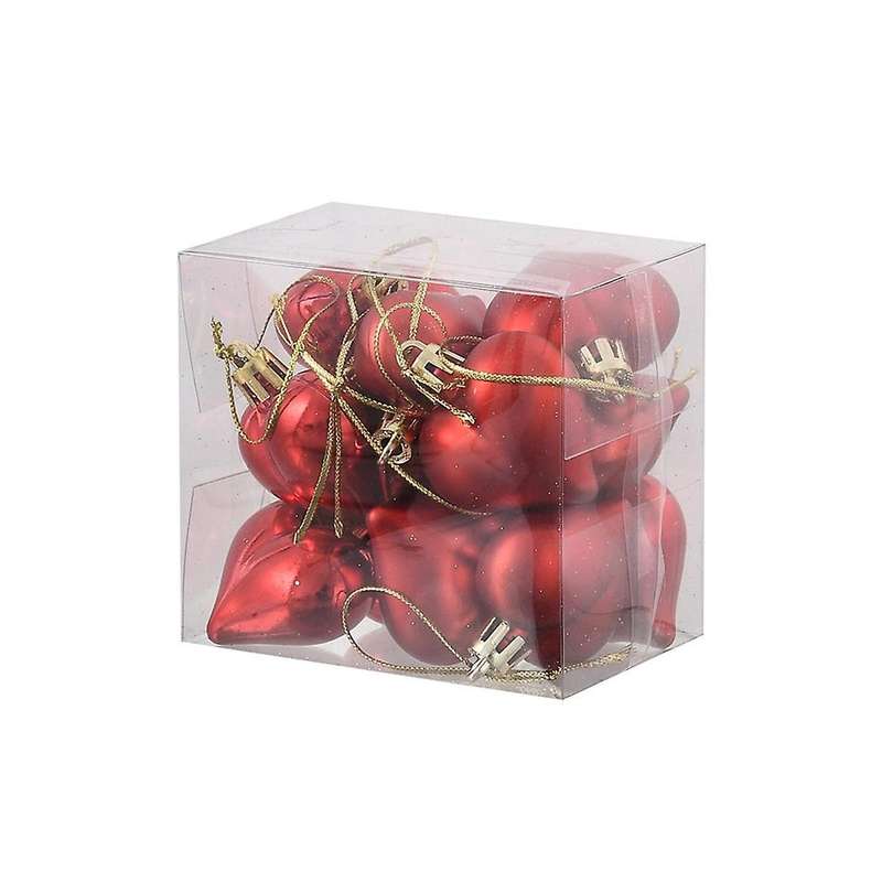 72pcs Christmas Trees Decoration Balls, Heart Charms Christmas Party Decoration Home Decor