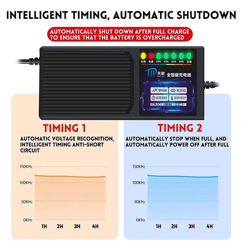 72v 20ah Electric Vehicle Charger with 7 Light Power Display Current Leakage Protection Lead Acid Ch