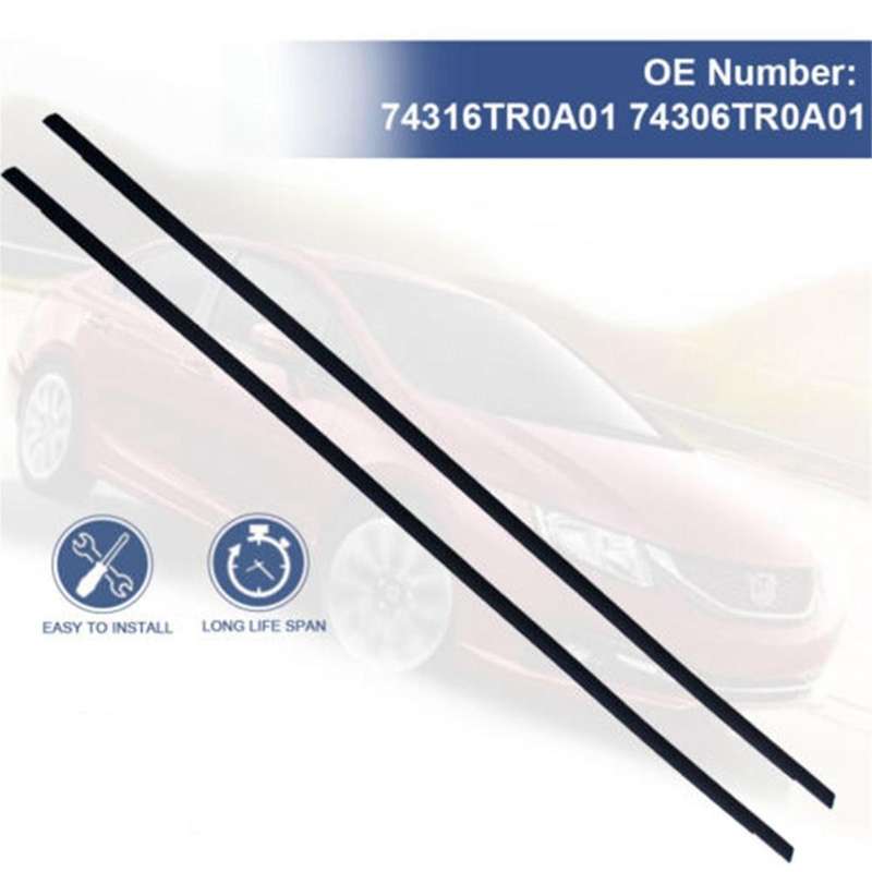 74306-TR0-A11 2PCS Left Right Car Roof Moulding Trims for 4 Door 2012-2015 74316-TR0-A11