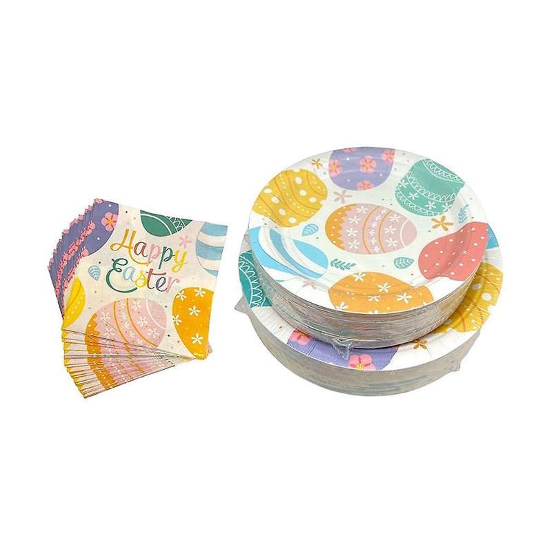 75 Pack Serves 25 Easter Dinner Plates Napkins Dessert Plates Perfect Office Restaurants Schools