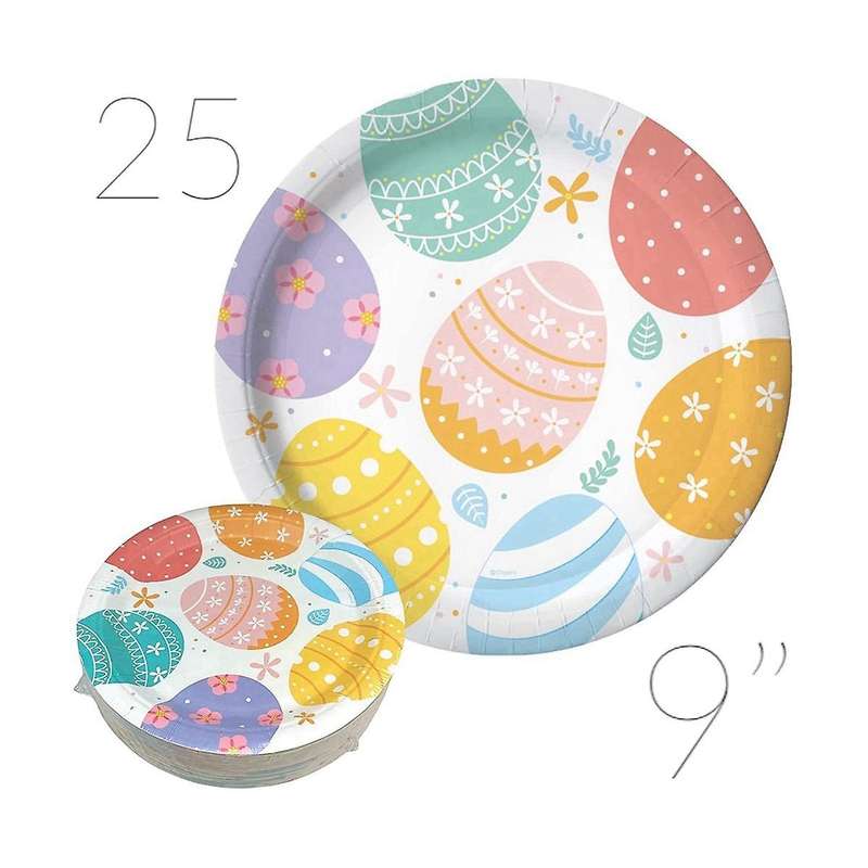 75 Pack Serves 25 Easter Dinner Plates Napkins Dessert Plates Perfect Office Restaurants Schools