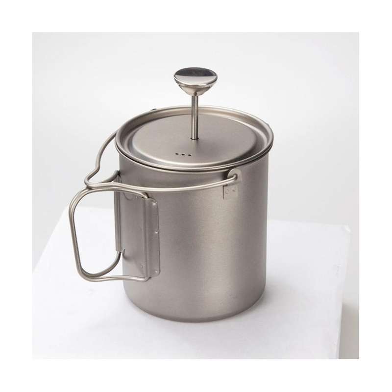 750ml Pure Titanium Coffee Cup Portable Mug French Press Coffee Pot with Stainless Steel Strainer T