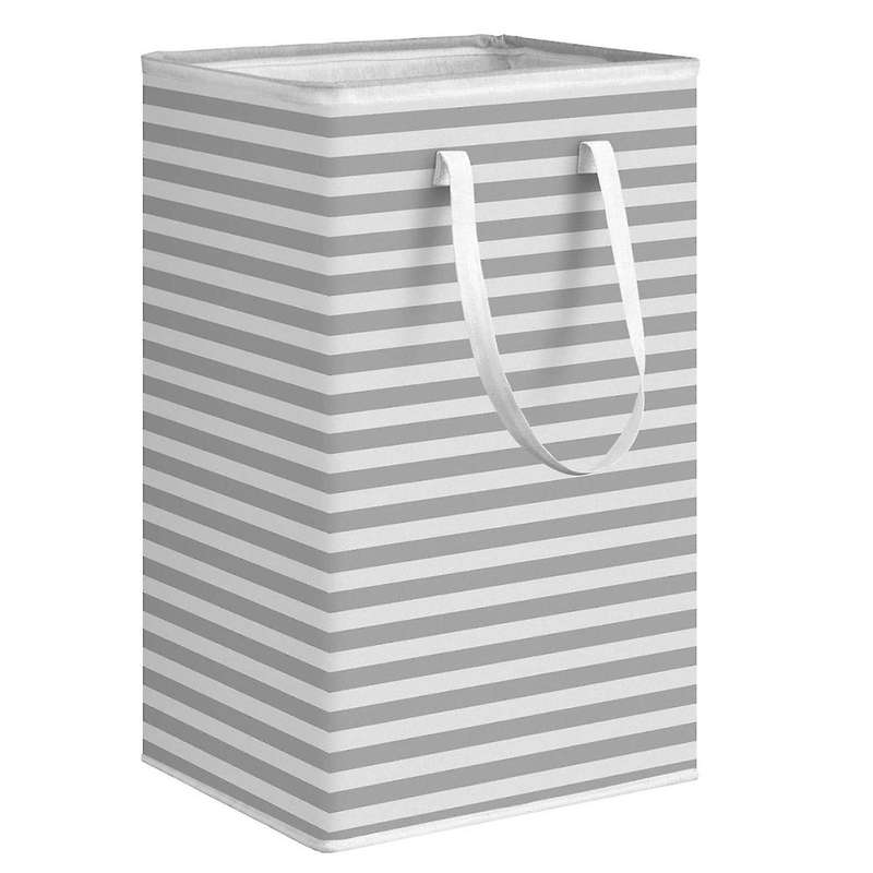 75L Large Laundry Basket Foldable Toys Storage Bag with Handle -Gray