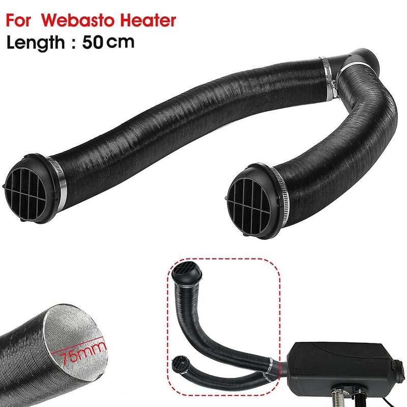 75mm Car Auto Heater Pipe Duct Y Piece Warm Air Outlet Vent Hose Clips Set for Parking Heater Ebers