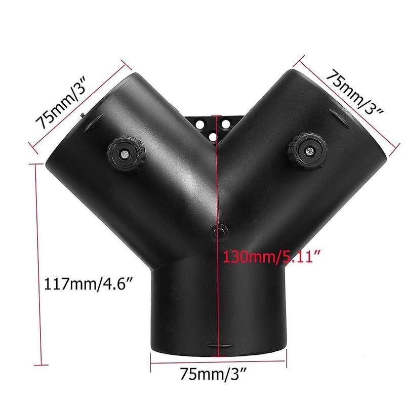 75mm Y Shape Parking Heater Vent Exhaust Connector W/dual Regulating Valve Flap for Heater