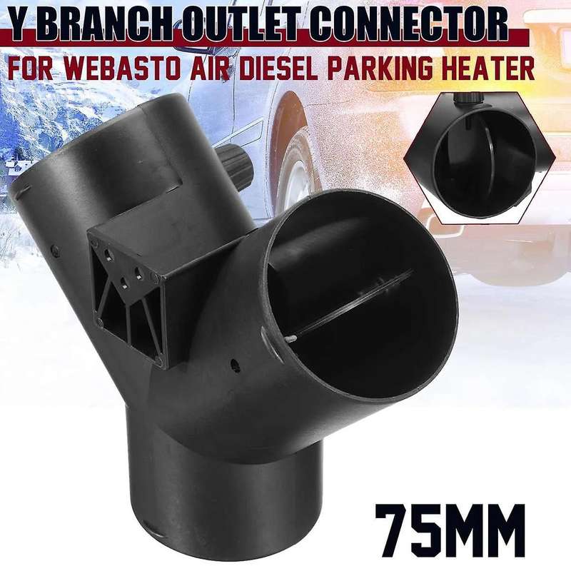 75mm Y Shape Parking Heater Vent Exhaust Connector W/dual Regulating Valve Flap for Heater