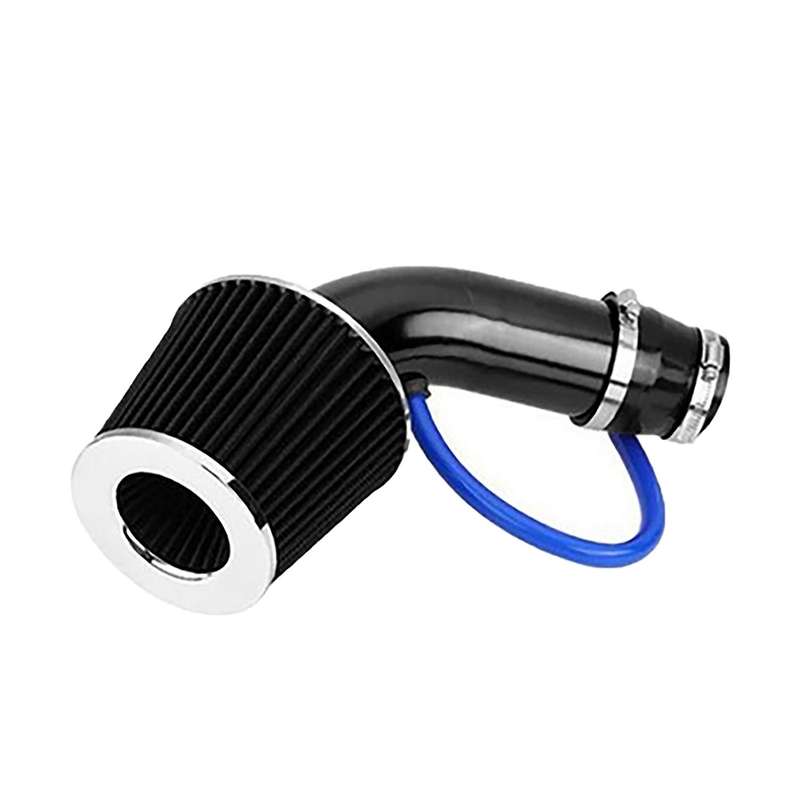 76mm 3 Inch Universal Car Cold Air Intake Filter Aluminum Induction Hose Pipe Kit Black