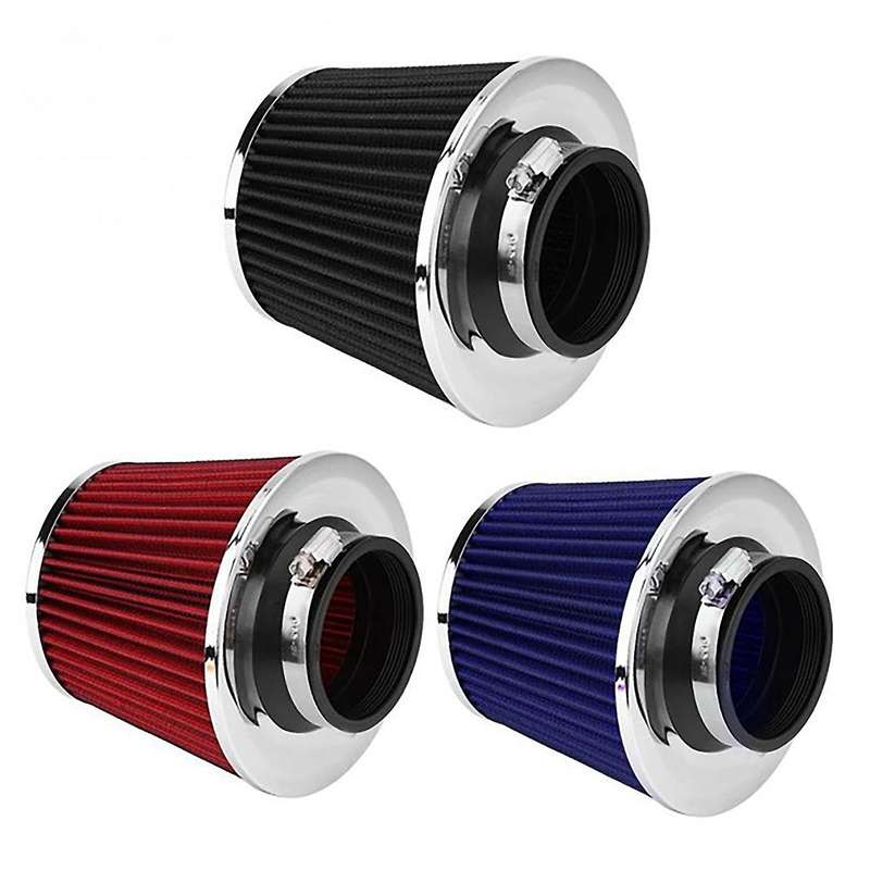 76mm 3 Inch Universal Car Cold Air Intake Filter Aluminum Induction Hose Pipe Kit Black