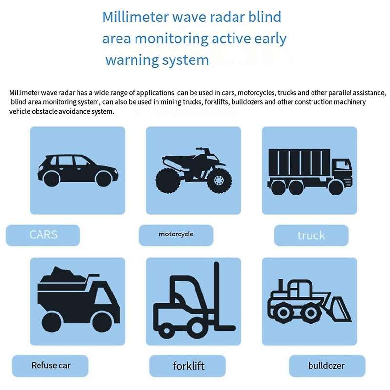 77ghz Millimeter Wave Radar Truck Blind Spot Detection System Horizontal Vertical 0-10m Change Aided