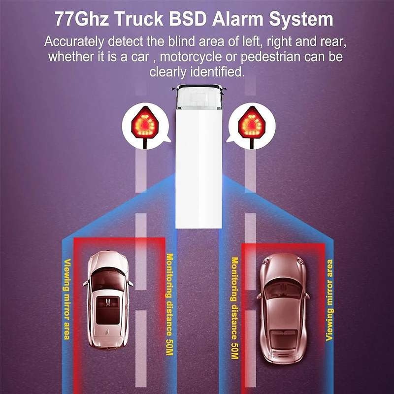 77ghz Millimeter Wave Radar Truck Blind Spot Detection System Horizontal Vertical 0-10m Change Aided