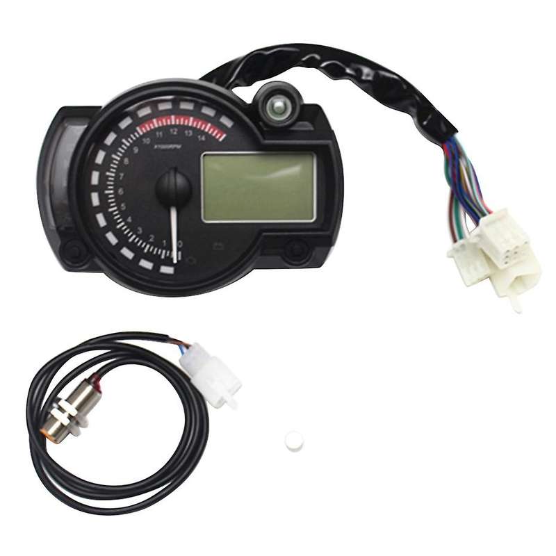 7-Color LED Motorcycle RX2N ATV LCD Digital Speedometer Tachometer Meter 15000Rpm 12(V)