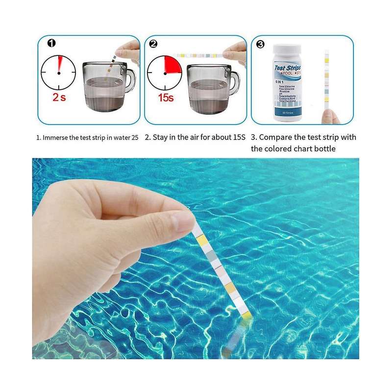 7-In-1 Swimming Pool Test Paper Ph Test Paper Water Quality Test Paper Residual Chlorine Test Paper