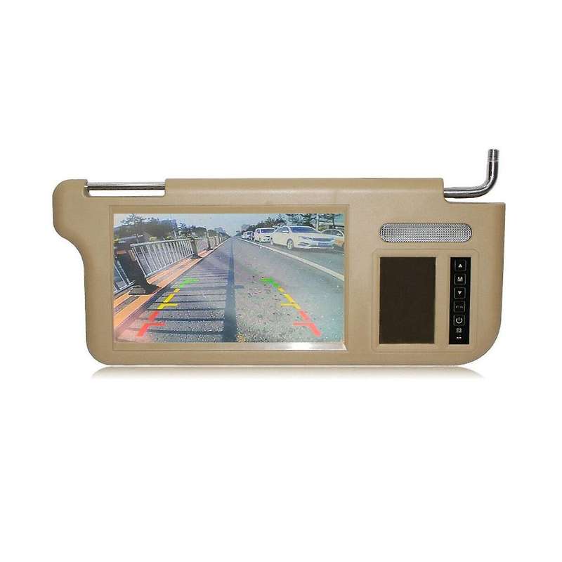 7inch Beige Car Left Sun Visor Rear View Mirror Screen Lcd Monitor 2 Channel Video