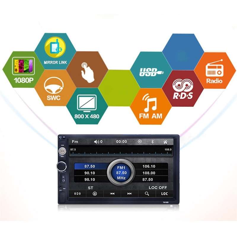 7inch 2DIN MP5 Player Car Radio Multimedia Universal with Bluetooth USB TF FM Wired Android Auto Car