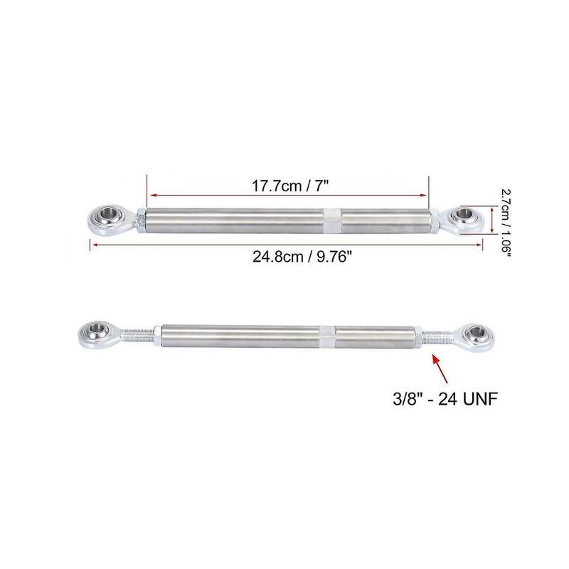 7Inch Car Adjustable Tensioning Rod Joint Stainless Steel for Chevy BBC 350 454