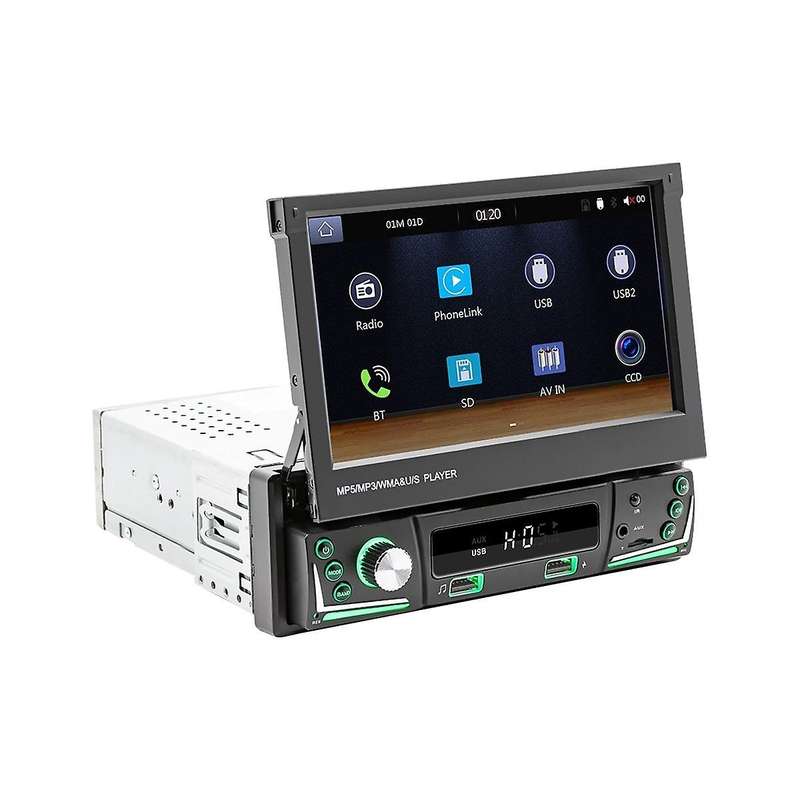 7inch Car Electric Telescopic Screen Wireless Carplay Android Auto Car Portable Radio Bluetooth Mp5