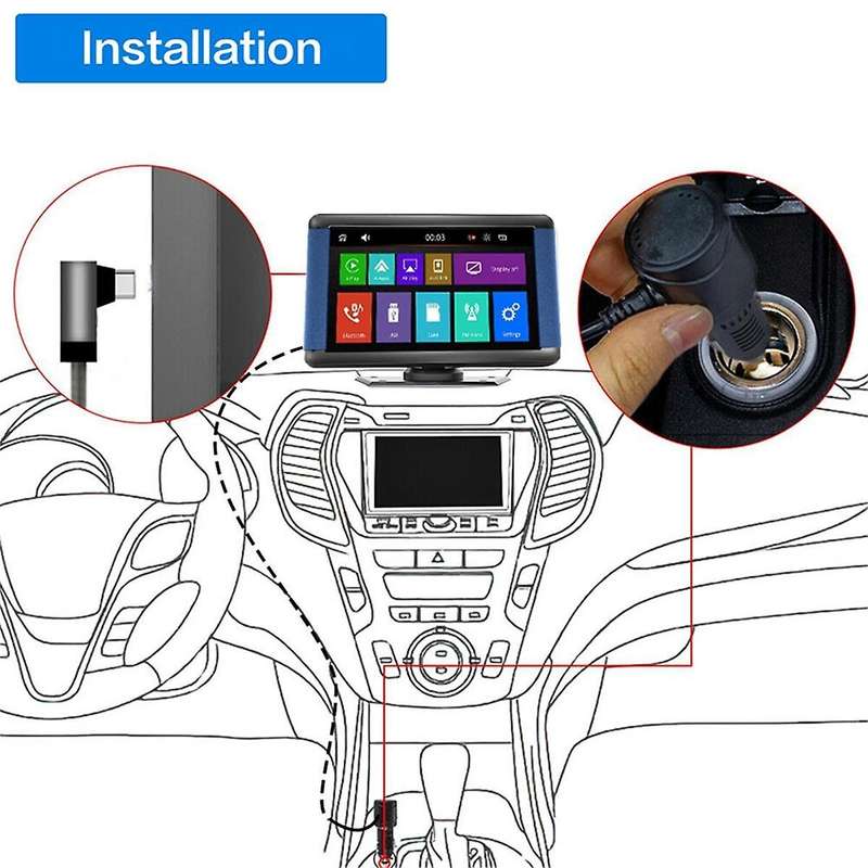 7inch Car Capacitive Touch Navigation Screen Wireless Carplay and Android Auto Car Portable Player