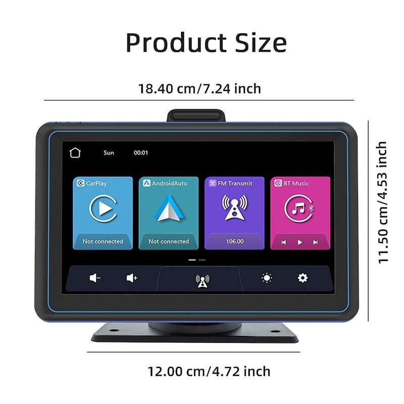 7inch Car Touch Screen Wireless Carplay and Android Auto Car Portable Automatic Multimedia Player N