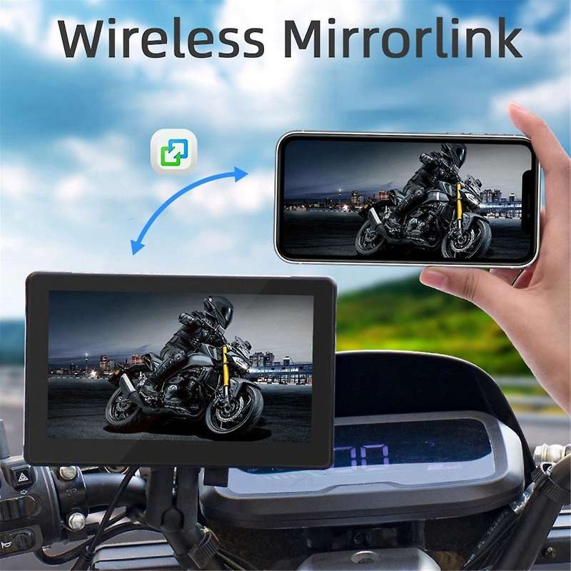 7Inch IPS Screen Mototorcycle Wireless Carplay Android Auto GPS Navigation Driving Recorder IP65 Wat