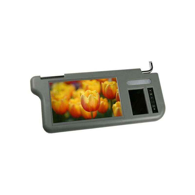7inch Gray Car Left Sun Visor Rear View Mirror Screen Lcd Monitor 2 Channel Video