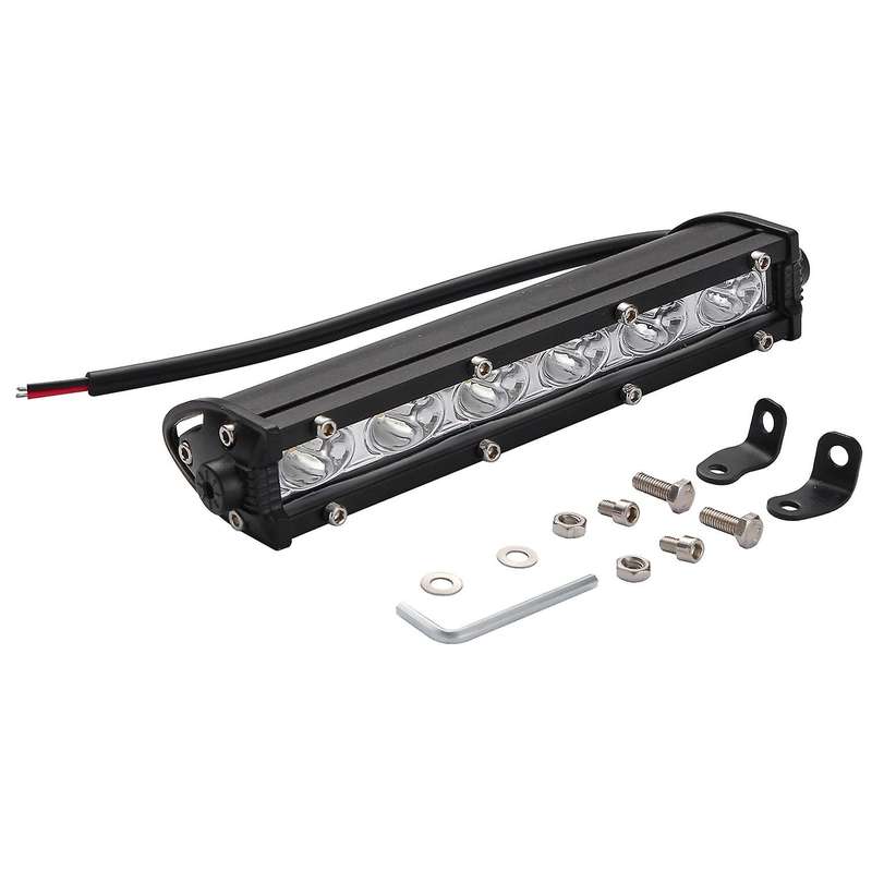 7Inch Ultra-Slim Single Row Off Road LED Light Bar 1800LM 18W Waterproof Spot Flood Combo Light for