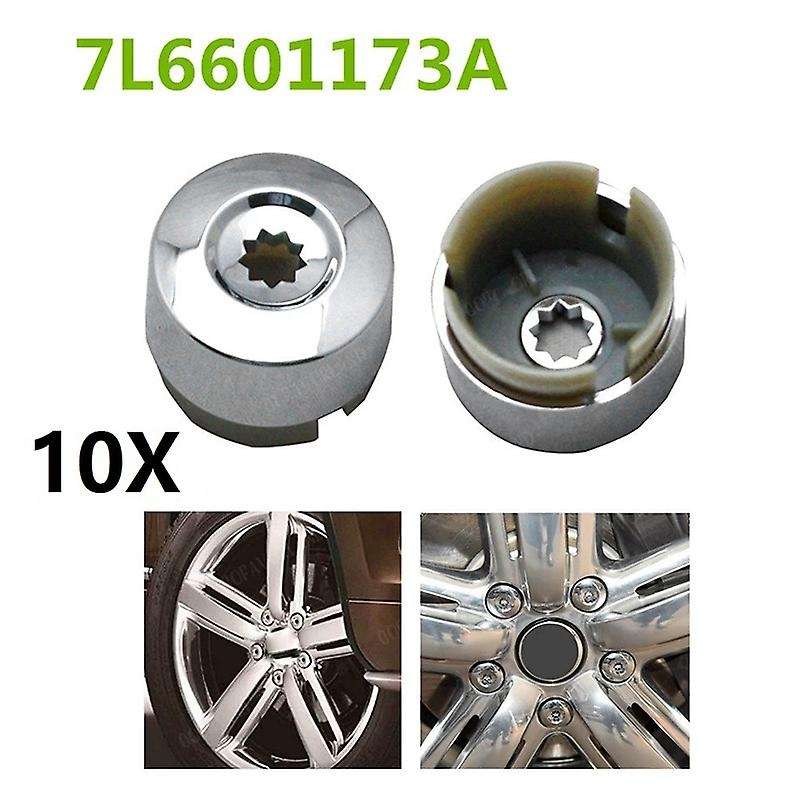 7L6 601 173A 2ZZ 10Pcs Chrome Wheel Lug Bolt Nut Cap Cover for 2004-2017 7L6601173A