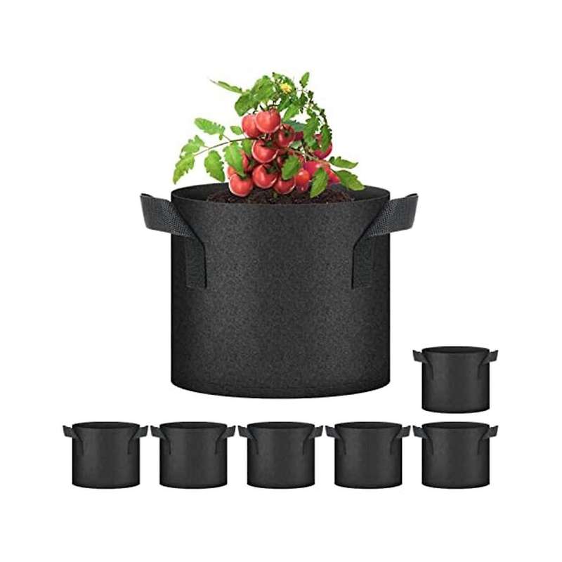 7-pack 7 Gallon Grow Bags, Aeration Nonwoven Fabric Plant Pots with Handles, Heavy Duty Gardening P