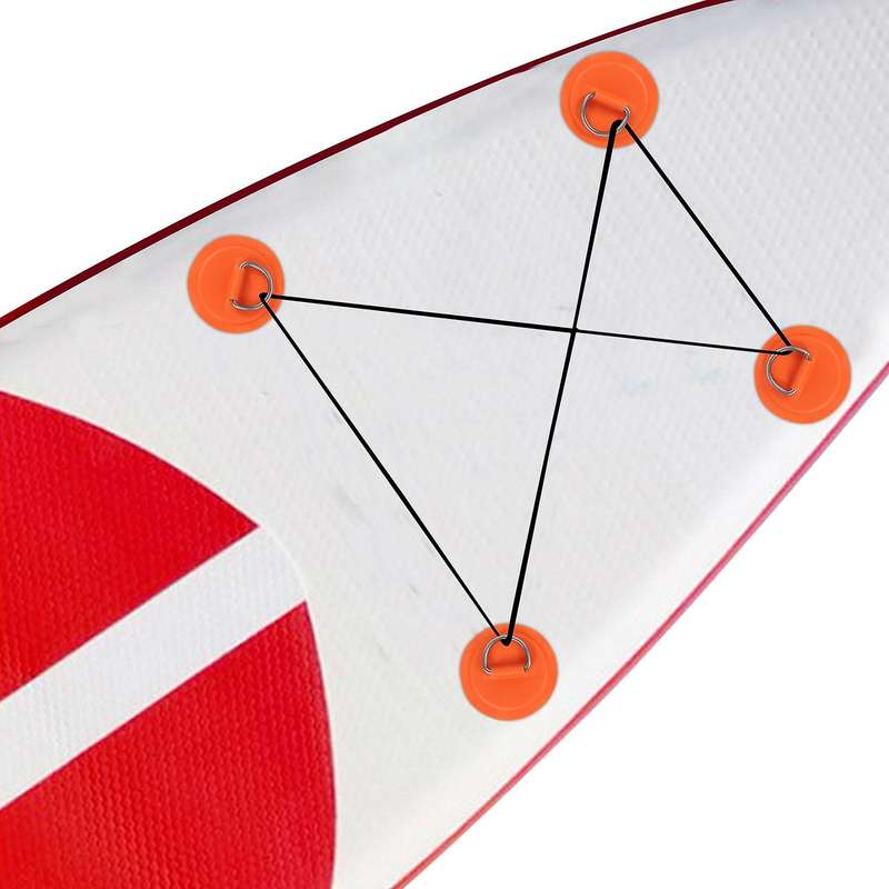 7Pack D-Ring Patch Kayak D Ring Pads & 20Ft Strong Elastic Bungee Shock Cord with Hooks Bungee Deck