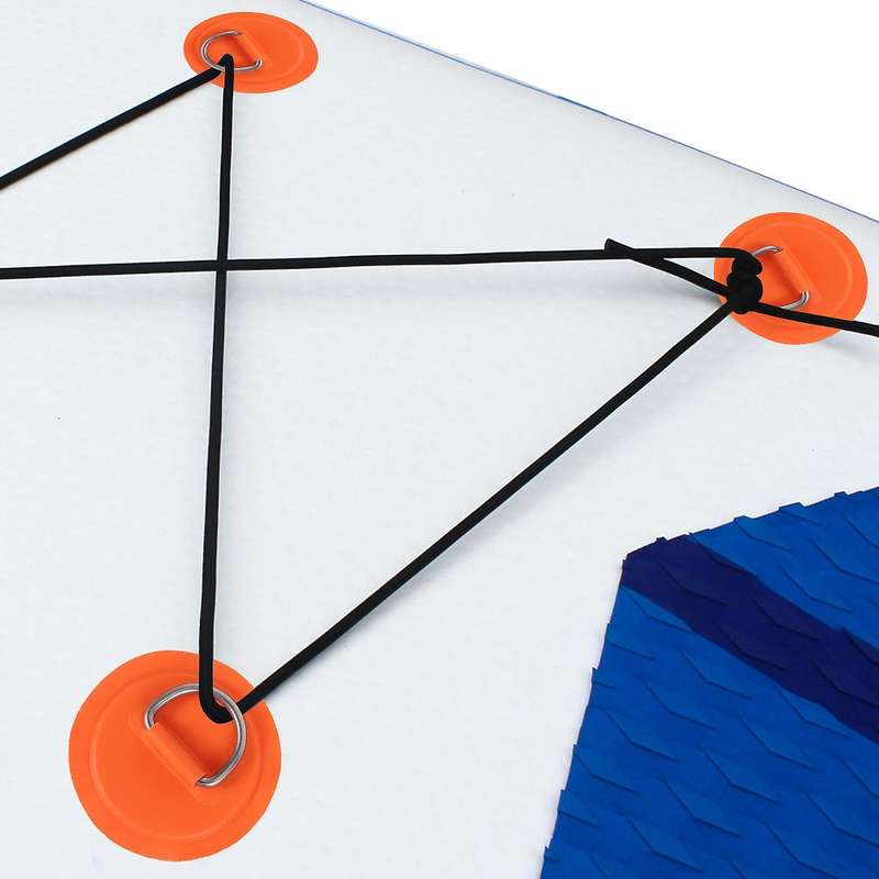 7Pack D-Ring Patch Kayak D Ring Pads & 20Ft Strong Elastic Bungee Shock Cord with Hooks Bungee Deck