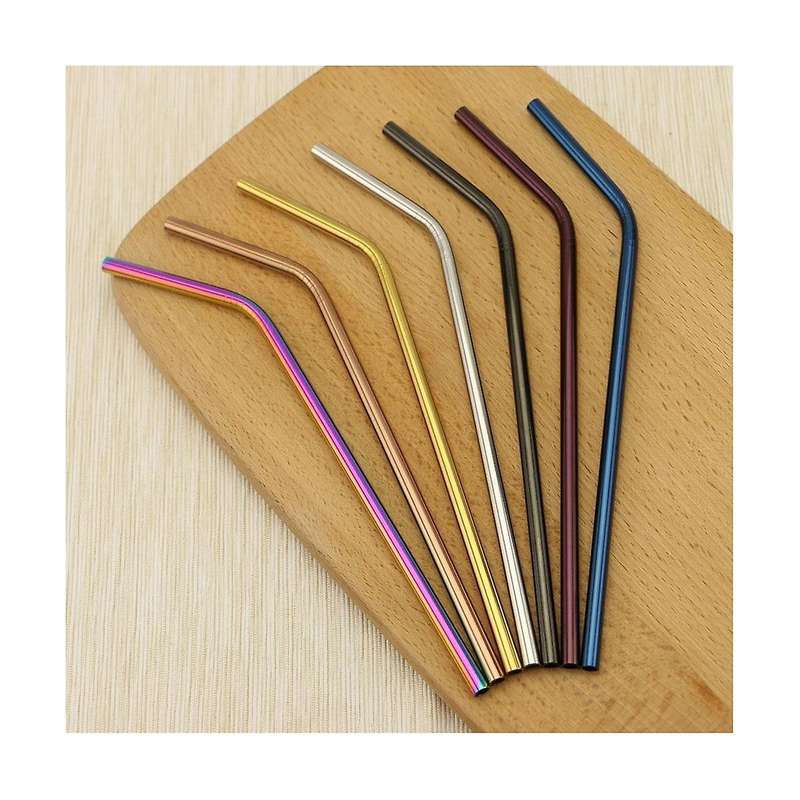 7Pcs 300mm Stainless Steel Straws Metal Colors, Fits 40 Oz Tumbler, Extra Long Reusable Ecofriendly