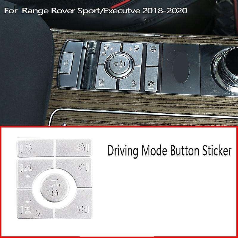 7Pc Car Driving Mode Button Sticker Metal Center Console Button for Range Sport 2018-2020