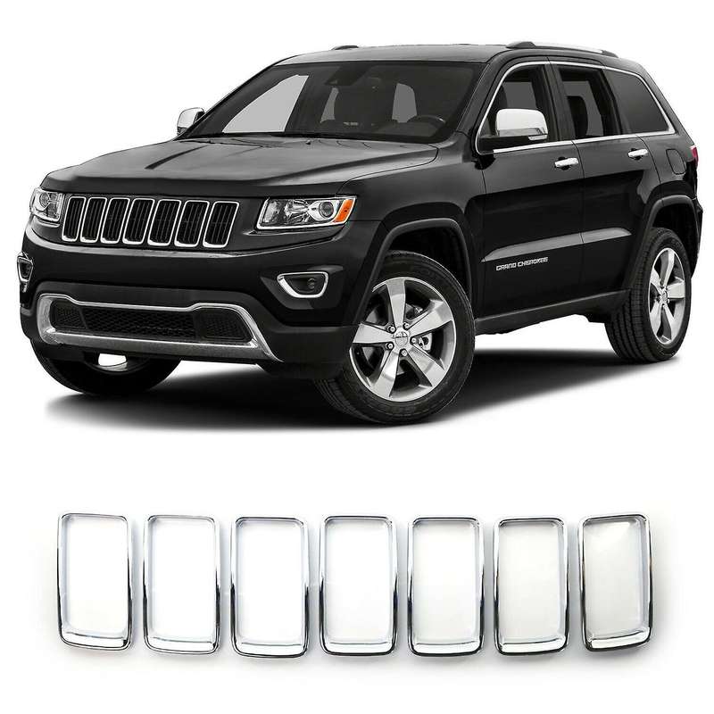 7PC Chrome Grill Ring Front Grille Inserts Cover Trim Kit for Grand 2014-2016