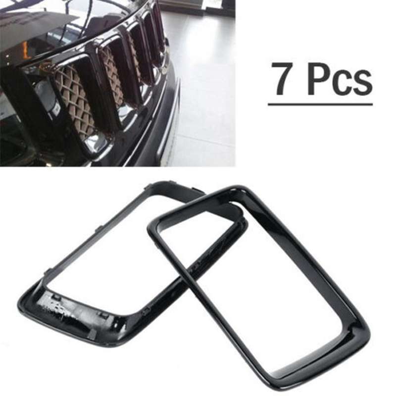 7Pcs Car Black Grill Grille Inserts Ring Trims Kit Decor Fit for Grand