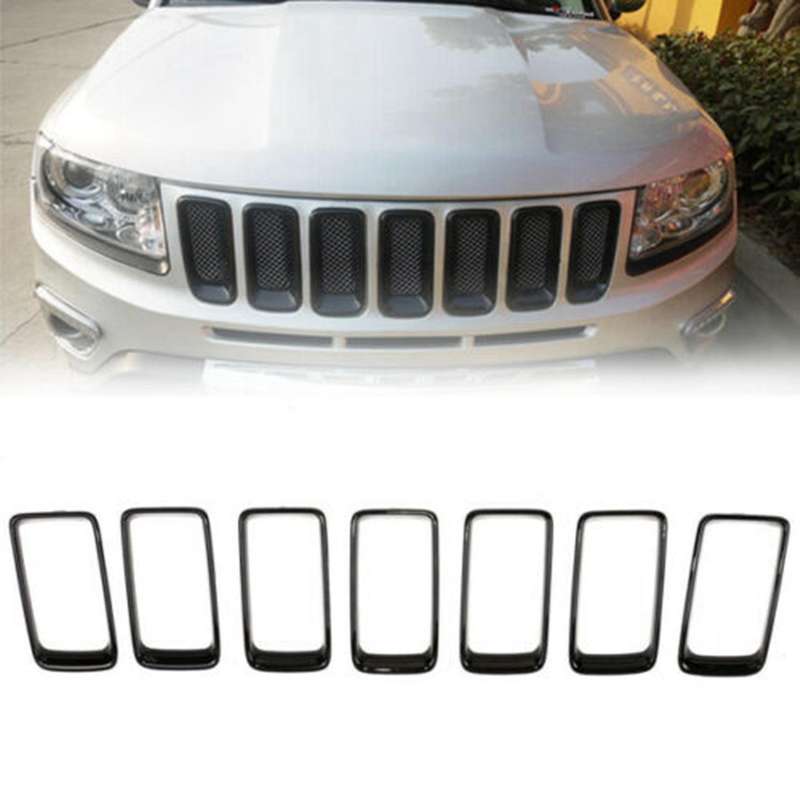 7Pcs Car Black Grill Grille Inserts Ring Trims Kit Decor Fit for Grand